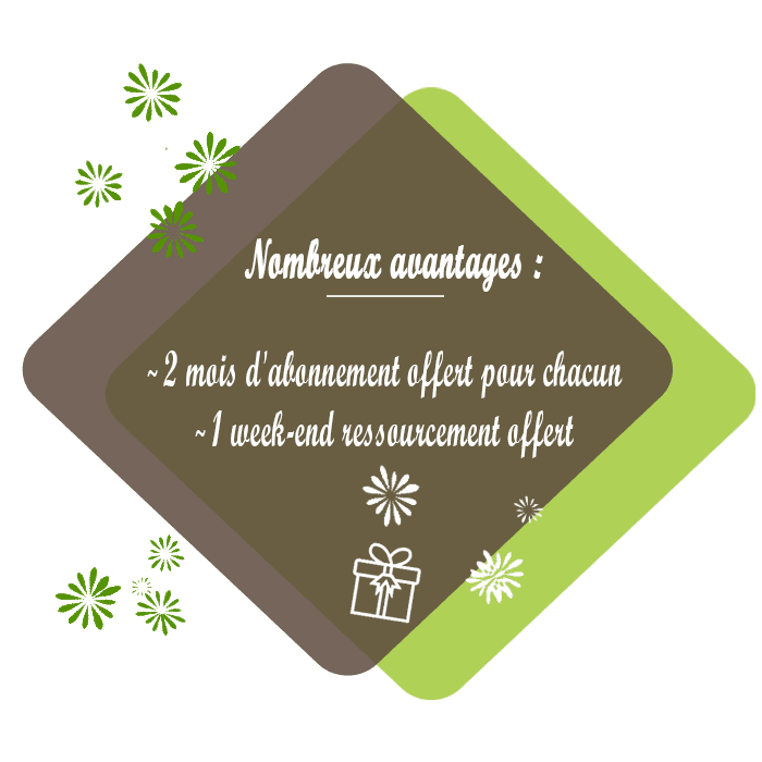 Offre de parrainage pour un massage à domicile Offre de parrainage qui comprend 2 mois d'abonnement offert pour un massage énergétique à domicile et/ou un week end ressourcement offert