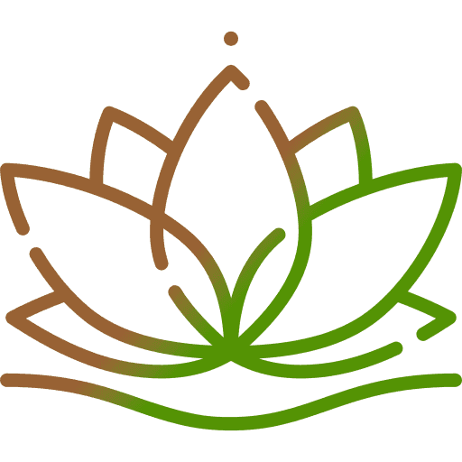 Fleur de lotus Icone fleur de lotus et losanges représentant "un suivi personnalisé"