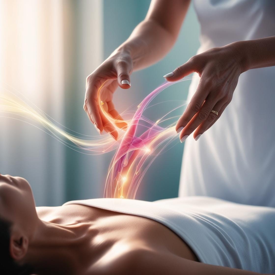 Cliente profitant des bienfaits du massage énergétique